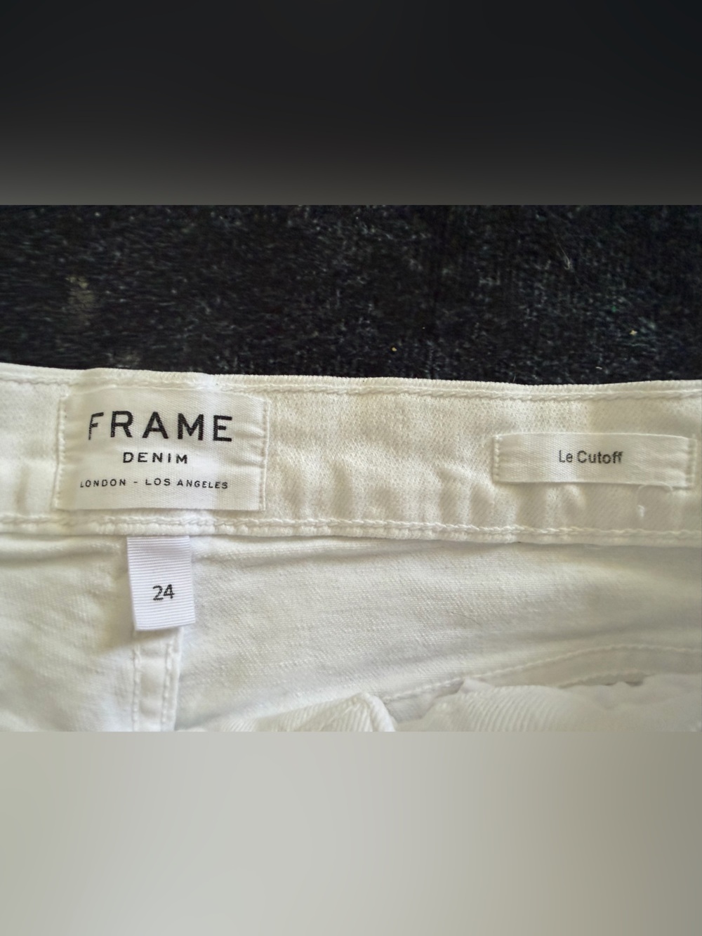Frame Denim White High-Rise Frayed Hem Jean Shorts - Picture 8 of 10